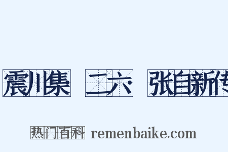 震川集·二六·张自新传是什么意思的图片